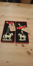 Load image into Gallery viewer, Vintage Brass Horse on leather bridle leather with brass keyring and clip
